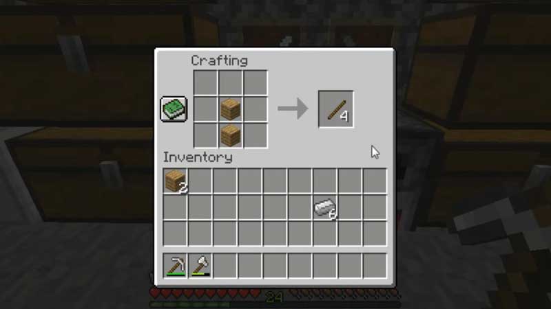 how to make sticks minecraft