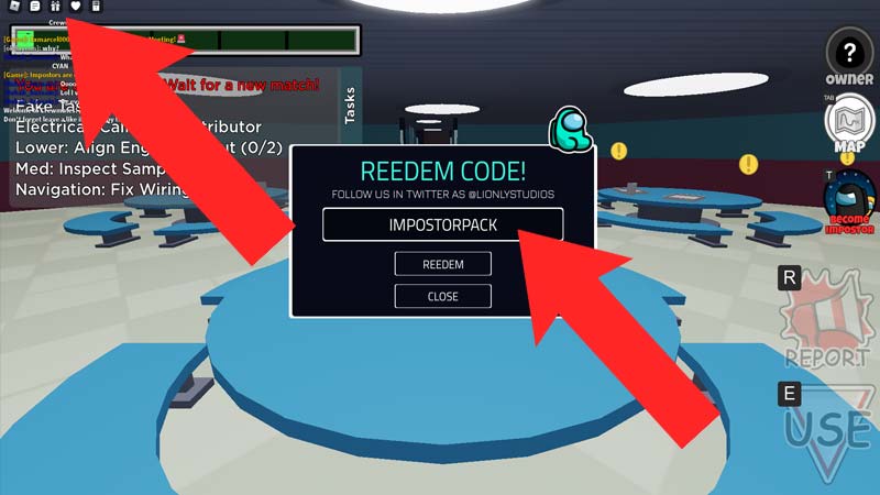 How to Redeem Crewmates Codes Roblox Among Us
