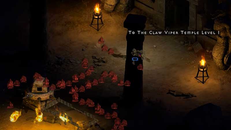 where to find Diablo 2 Resurrected Claw Viper Temple Location
