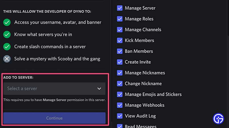 discord server permissions for bots on mobile