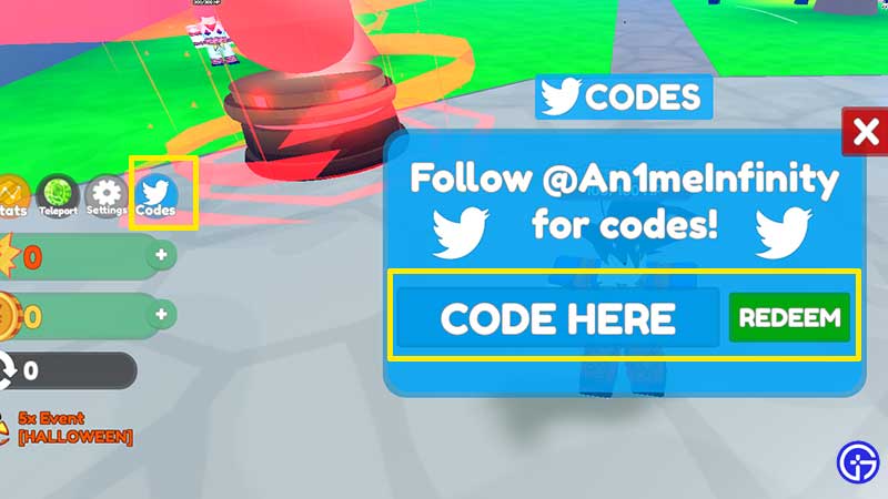 how to redeem codes roblox anime infinity