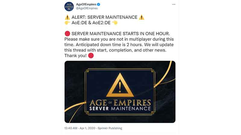 age of empires 4 maintenance period