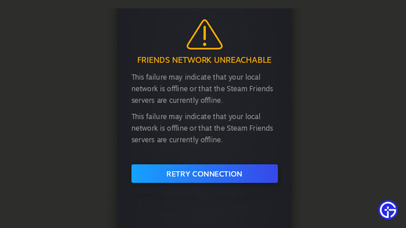 friends network unreachable steam fix