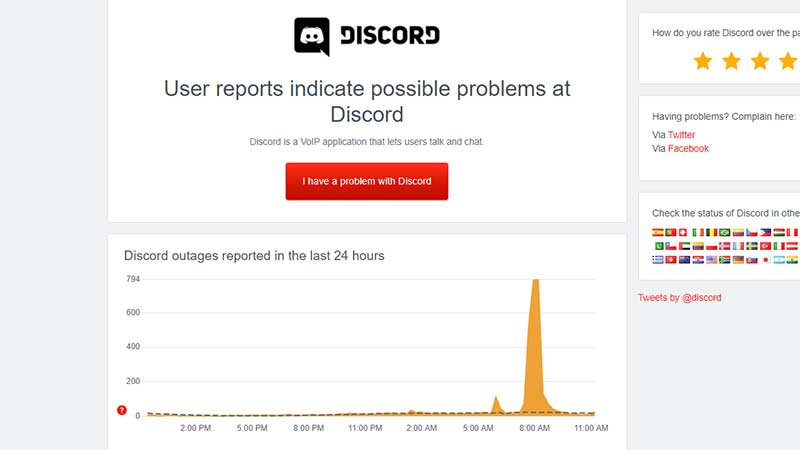 how do you check discord server status