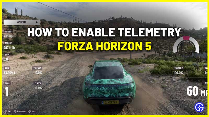 How to turn on Telemetry in Forza Horizon 5 for custom HUD