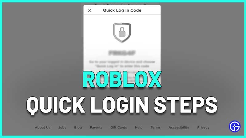 quick log in roblox