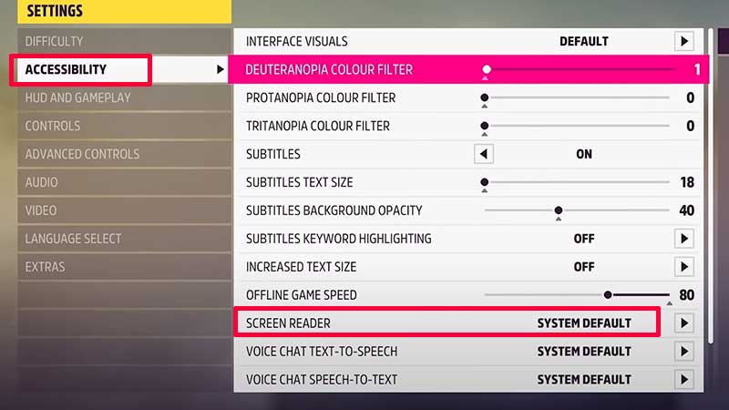 how to turn off disable narration forza horizon 5