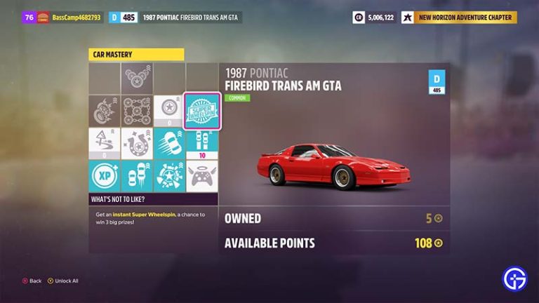 Forza Horizon 5 (FH5) Super Wheelspin Glitch With Pontiac Firebird