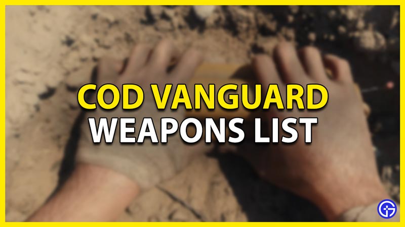 wepons list call of duty vanguard