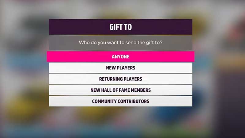 who to gift cars fh5