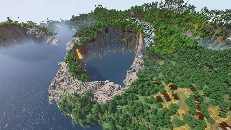 Minecraft 1.18 seed village crater
