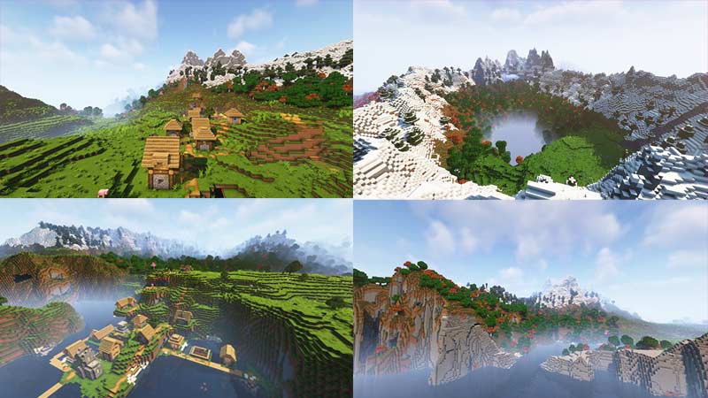 Seed Minecraft 1.18 Lake in middle of mountains