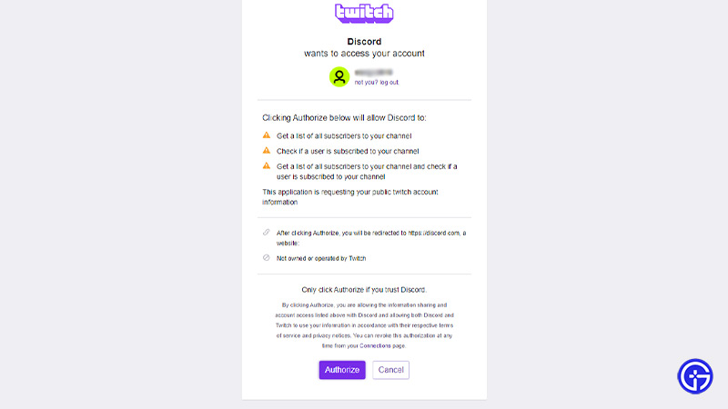 authorize discord how to link with twitch