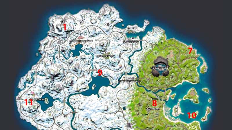 all bounty boards map locations fortnite chapter 3 season 1