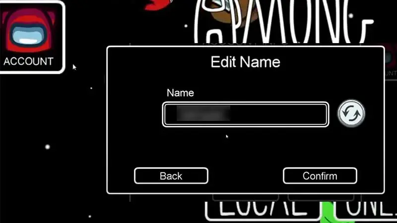 how to change among us name 