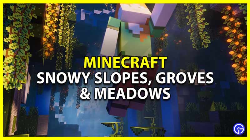 where to find snowy slopes groves and meadows in minecraft 1.18