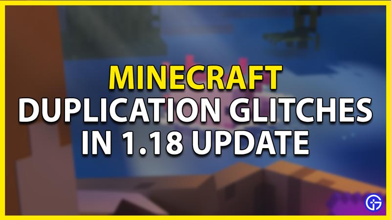 minecraft 1.18 duplication glitch