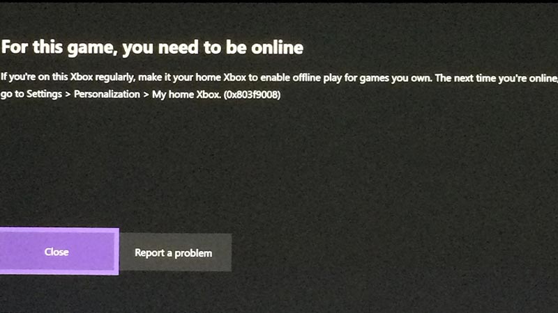 you need to be online error on xbox