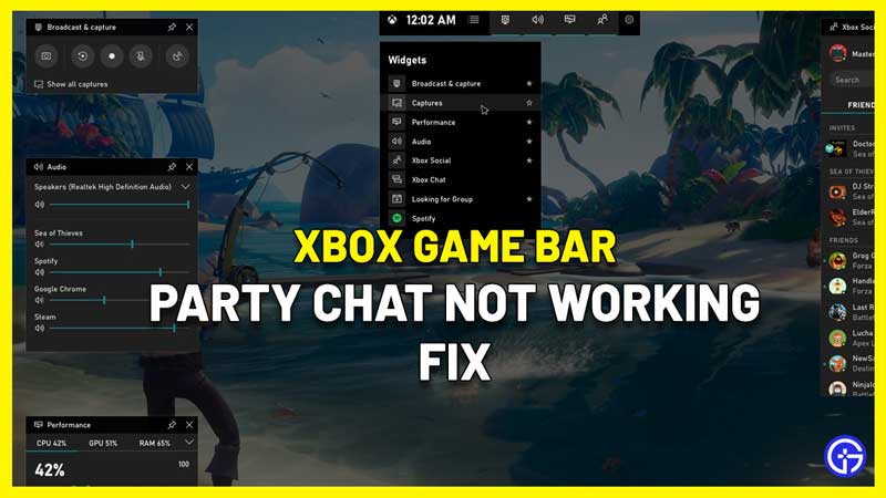 xbox game bar party chat not working audio issues