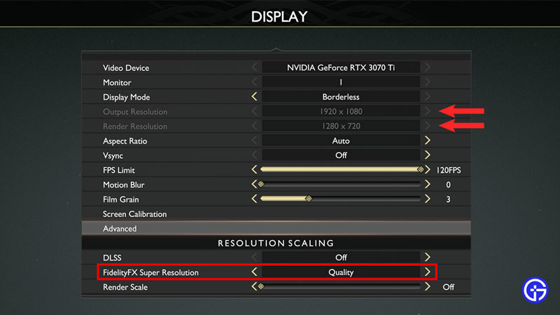 resolution settings in god of war pc