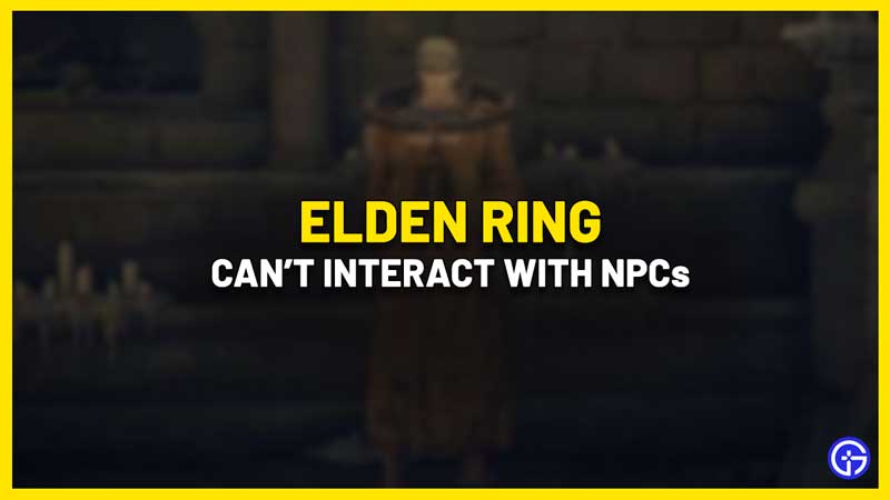 Cant interact with NPC In Elden Ring