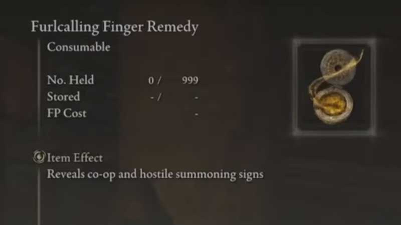 Furlcalling Finger Remedy how to get