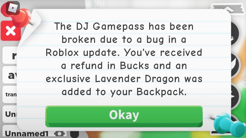 dj gamepass error message adopt me