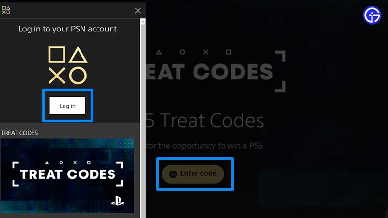 how to enter find ps5 treat codes