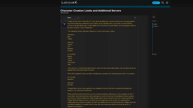 servers locked lost ark