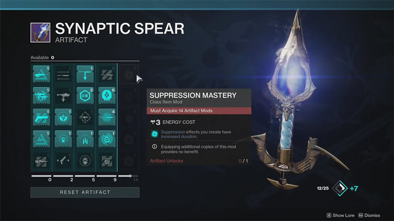 synaptic spear artifact destiny 2 witch queen