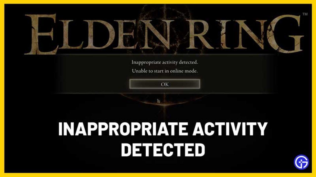 Elden Ring Inappropriate Activity Detected Fix 2022 Gamer Tweak