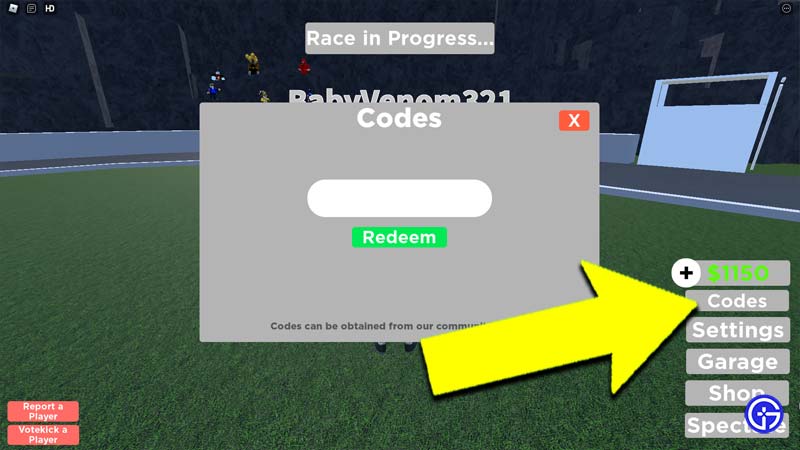 RoStock Racing Codes