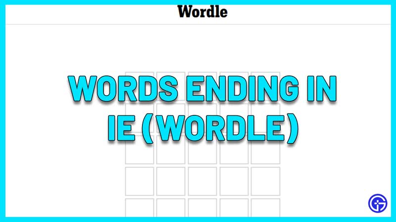 Wordle Word Ending In IE Clue