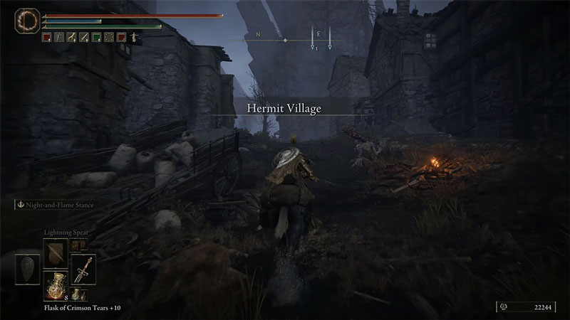 how to get to hermit village in elden ring and location