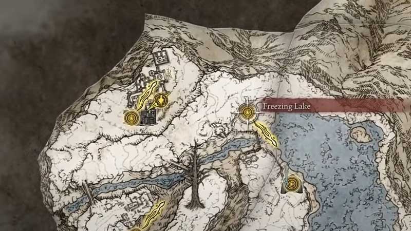 freezing lake location on map elden ring