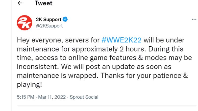 how to check wwe 2k22 servers down