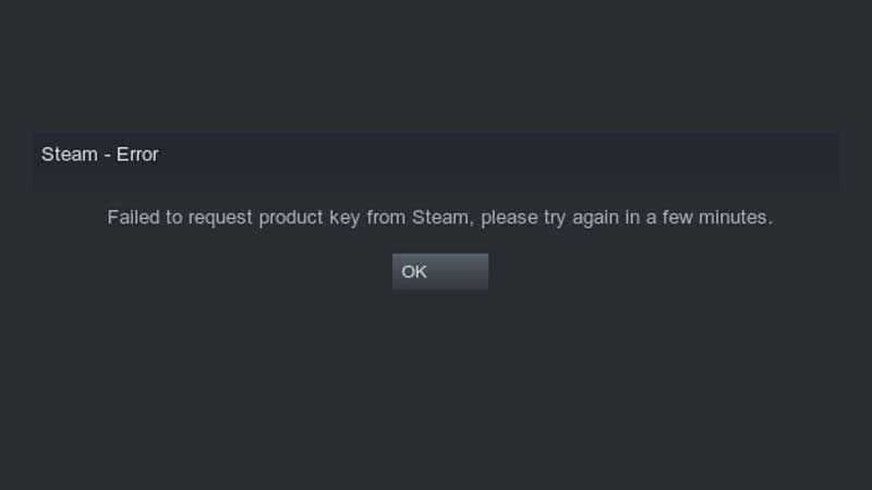 how to fix Failed To Request Product Key From Steam
