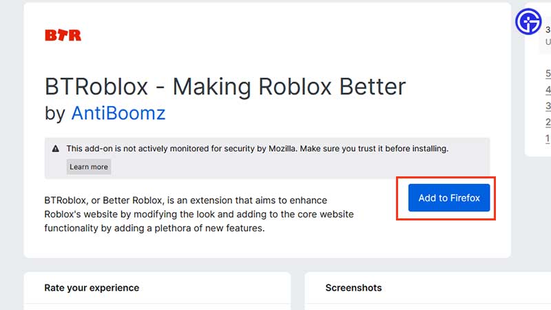 How to download BTRoblox Extension Onto Roblox [FIREFOX] 