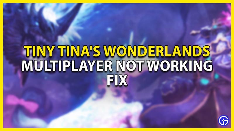how to fix the multiplayer not working issue in tiny tina's wonderlands