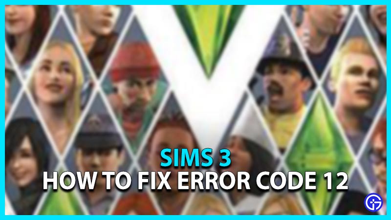 sims 3 error code 12