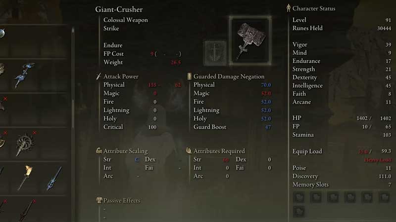 Giant Crusher Stats 