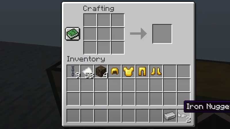 crafting menu to craft chains in minecraft
