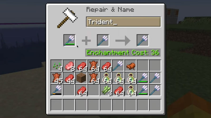 minecraft how to repair tridents