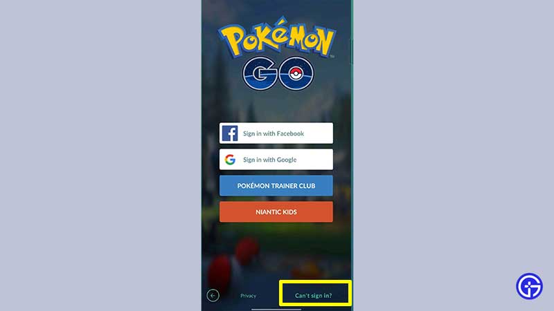 how to sign back in pokemon go
