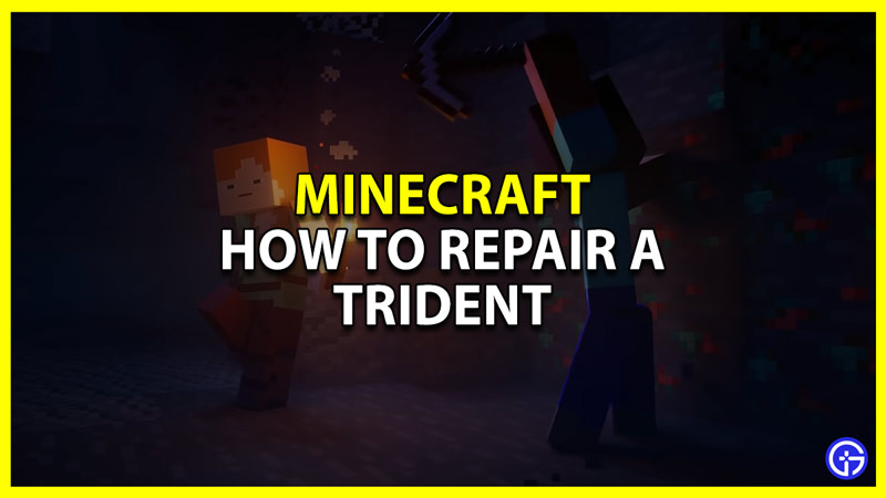 how to repair a trident in minecraft