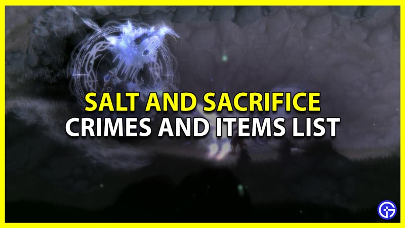 crimes and items list for salt and sacrifice