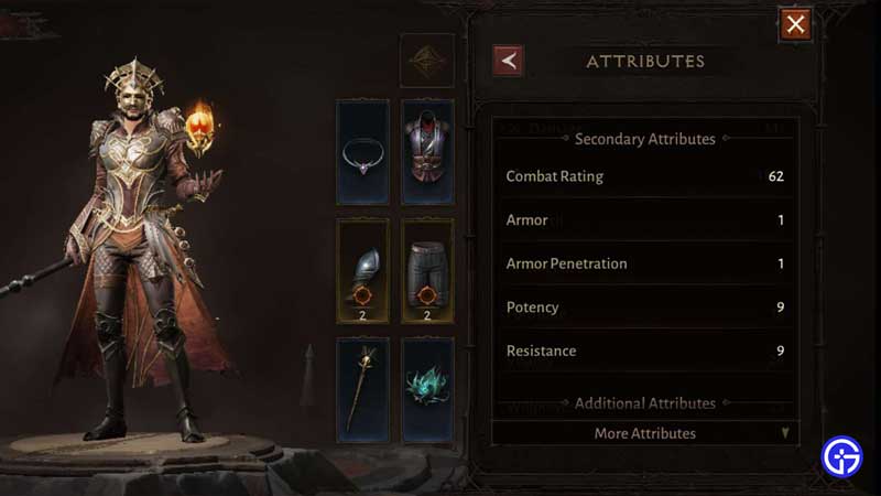 Combat Rating Attribute Diablo Immortal