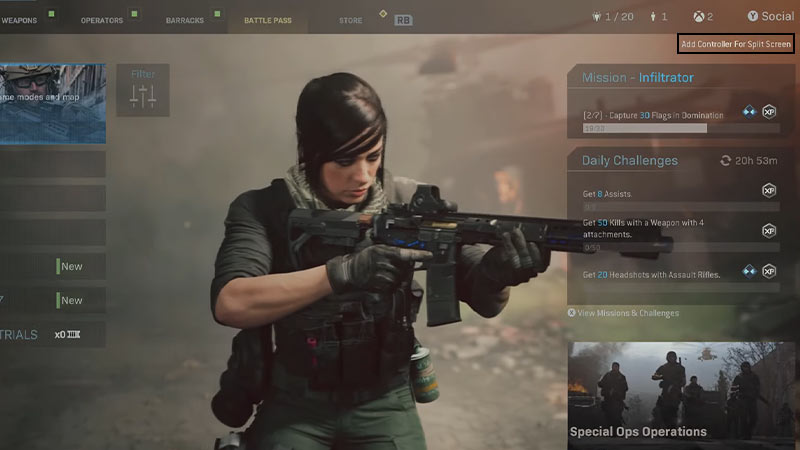 COD Modern Warfare: How Play Screen - Tweak