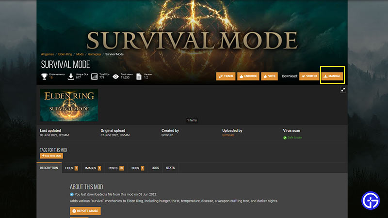 elden ring download survival mode mod