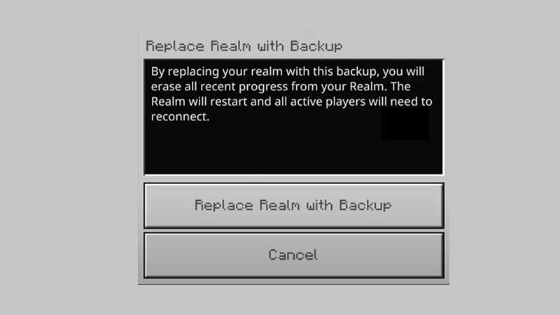 how to backup restore realm bedrock